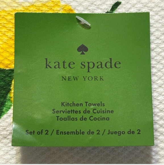 Kate Spade Set Of 2 Lemon Kitchen Towels NWT - Picture 3 of 3